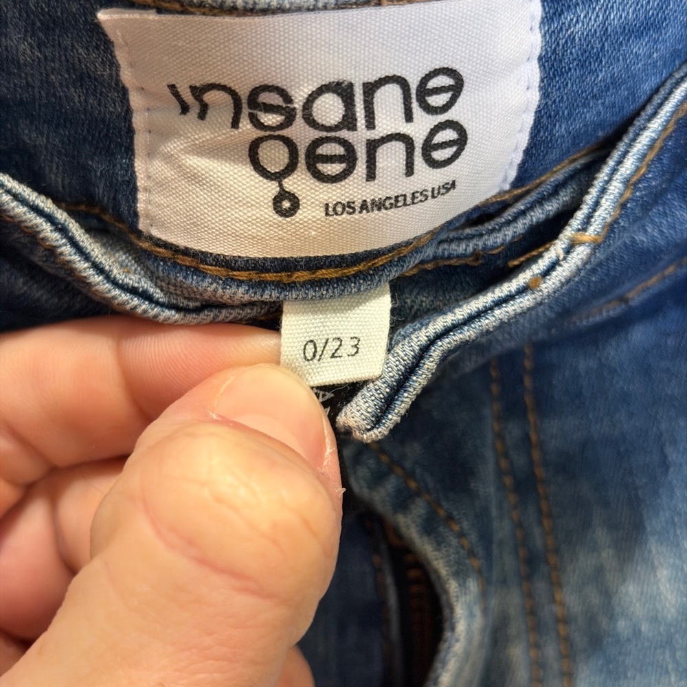 Insane Gene Women's Distressed‎ Blue Skinny Jeans - Picture 5 of 5